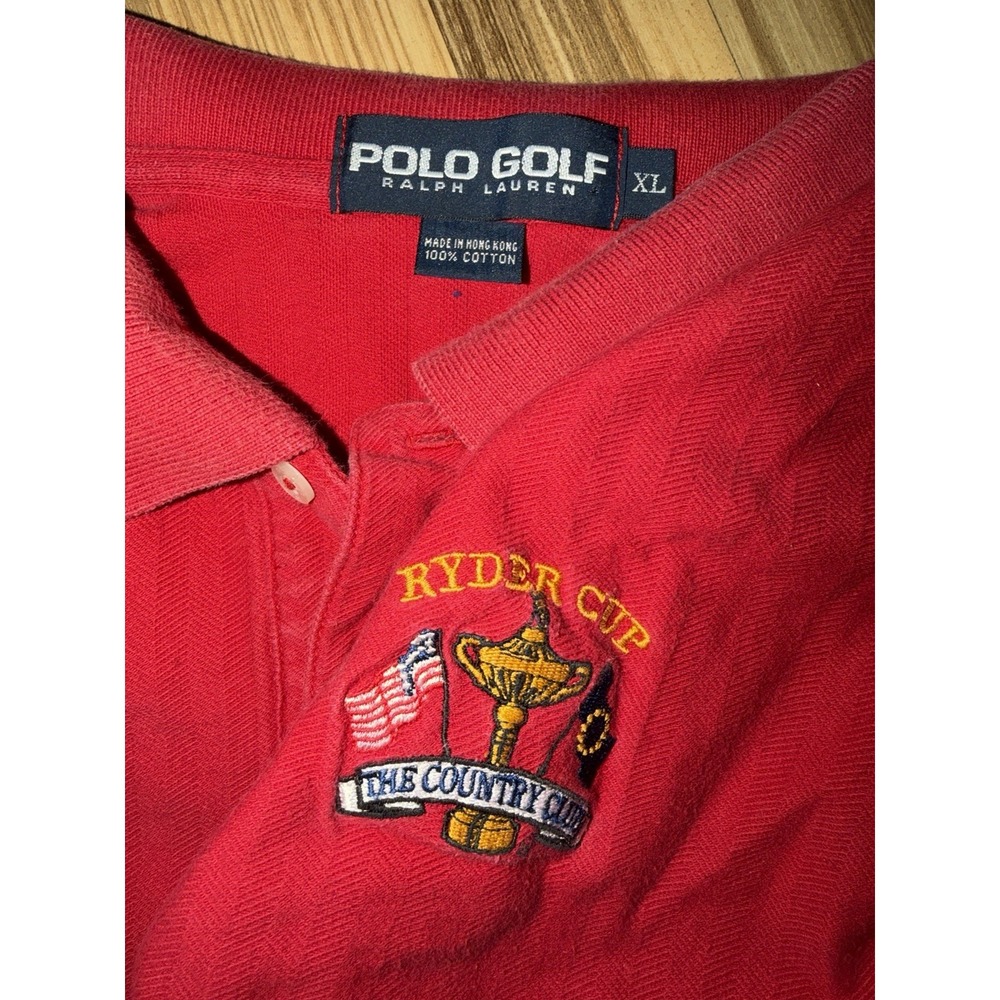 VTG 90s Ryder Cup Polo Golf Ralph Lauren Men's XL The Country Club Red
